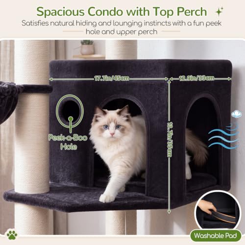 Cat Tree Tower with 12 Extra (Dark Grey / XL)