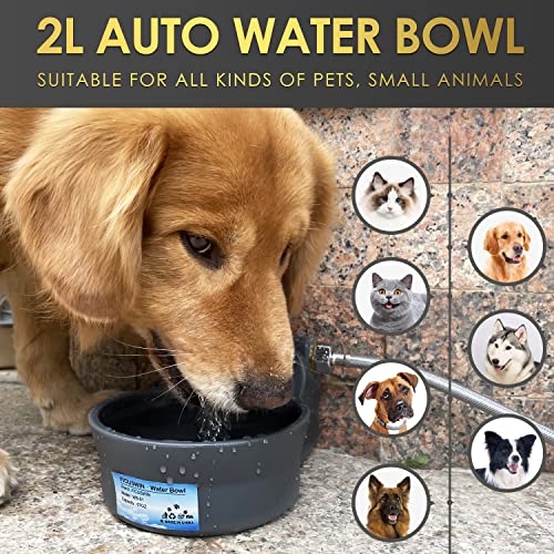 Automatic Dog Water Bowl Dispenser Patented 70OZ Water Dispenser for Dogs 2L Water Bowl Fit 3 (Grey / 70 oz)