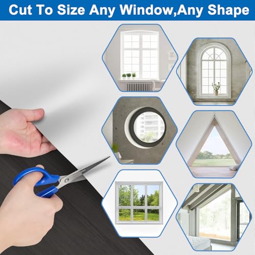 100% Blackout Blind Magnetic Blackout Window Cover 118 x 57Inch (White / 57"W x 118"H)