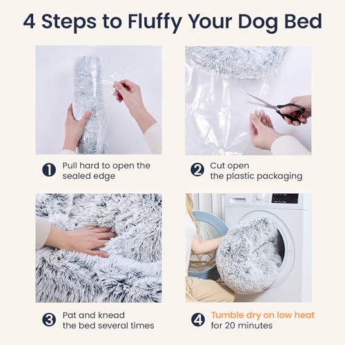 Calming Dog Beds Extra Large Sized Dog (01 - Smoke Grey / 45.0"L x 45.0"W x 10.0"Th)