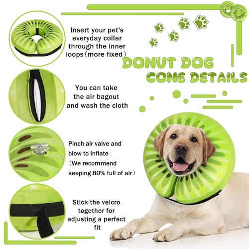 Recovery Donut Collar for Dogs & Cat (Kiwi / XL（neck 18"-23"）)