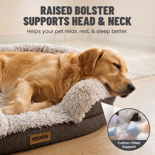 Fluffy Orthopedic Dog Beds Large Sized Dog (Coffee / XL(48", UP to 110lbs))