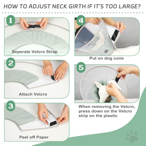 Dog Cone Collar with Soft Liner to Stop Licking (Green / XS(Depth: 6.1, Girth: 9.5-11.5 ))