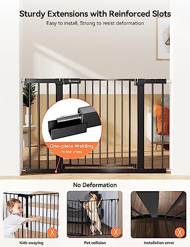 30" Tall Baby Gate for Stairs Doorways (30"Tall 46"Wide / Black)