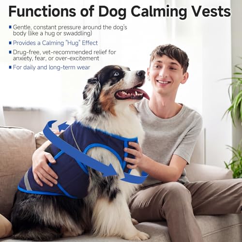 Small Dog Anxiety Vest (Navy / S(Chest: 20.5 inch))