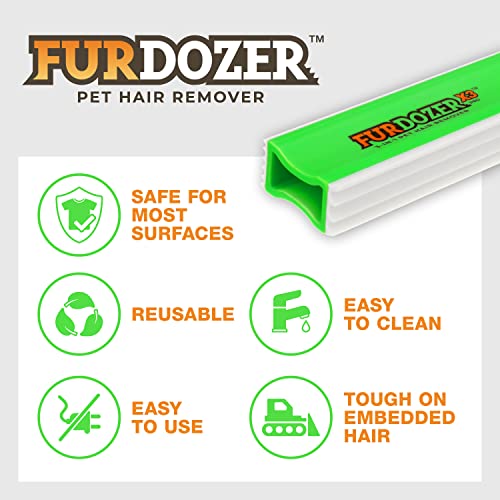 FurDozer Pet Hair Remover & Auto Detailing Tools (Green / X3 MEGA)