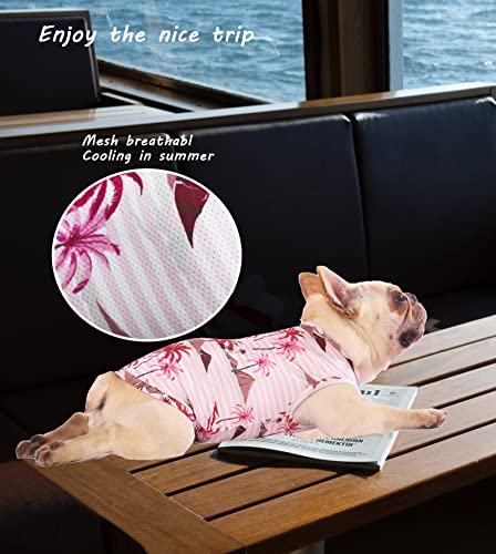 Hawaiian Dog Shirts (Green+Pink / X-Large)