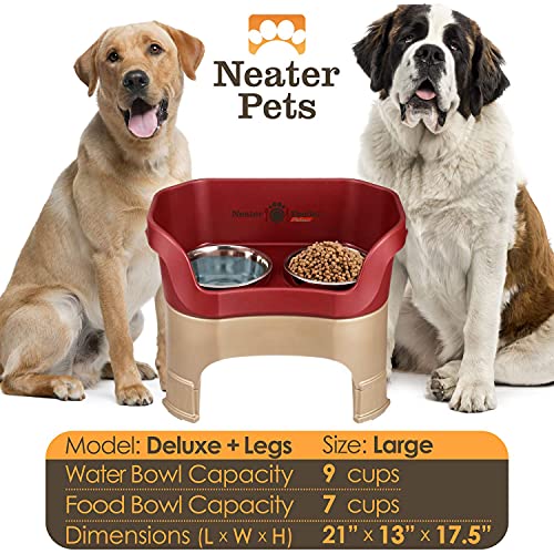 Neater Feeder Deluxe Mess (Large + Standard Bowl / Cranberry)