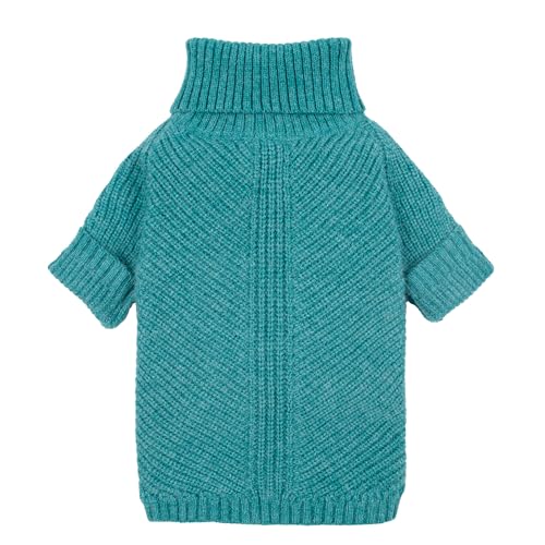 Turtleneck Dog Knitted Sweater (X-Small / Steel Blue)
