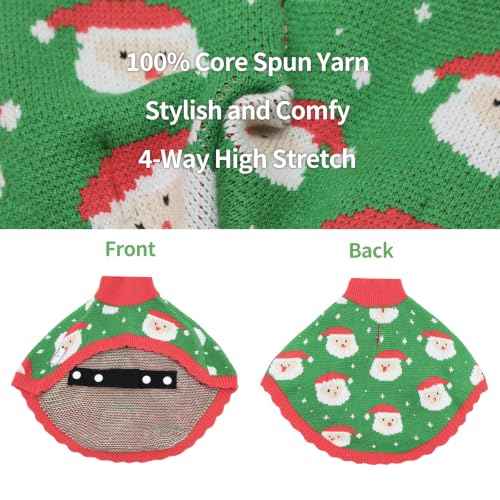 Dog Christmas Sweater Cloak (Small(Back Length 10") / Christmas Forest Green)