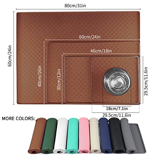 Dog Food Mat Anti (24.5"L x 16.5"W / Brown)