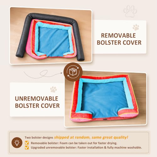Orthopedic Dog Bed for Extra Large Dogs with Bolster (45.0"L x 35.0"W x 8.5"Th / Los Angeles)