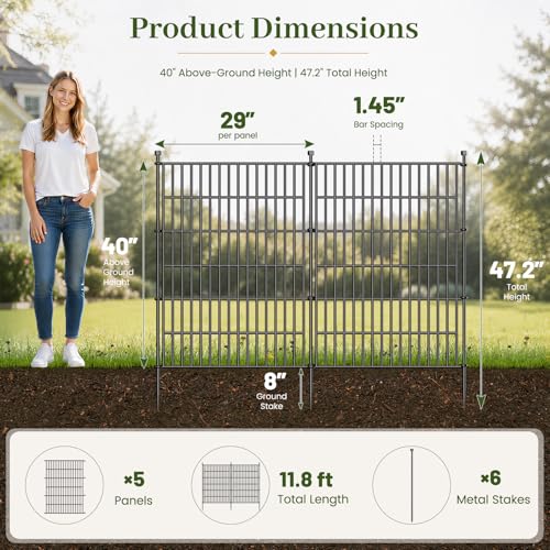 No Dig Garden Fence Outdoor for Yard (40 in(H) X 11.8 ft(L))