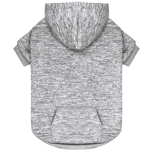 Dog Sweaters for Small Dogs Dog Hoodie Fleece Pet Sweater Soft Clothes Sweatshirt with Pocket Pet Hoodie for Small Dogs Puppy Sweater (X-Small / Grey)