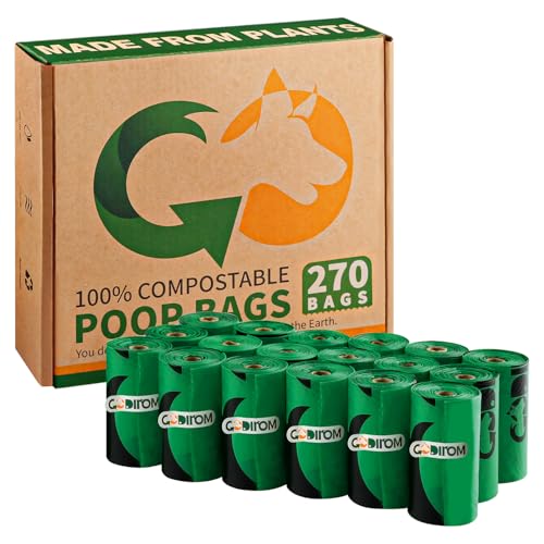 Certified Home Compostable Dog Poop Bags (Dark Green / 270 Count (Pack of 1))