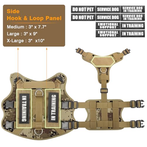 Service Dog Vest Harness for Large Dog (X-Large / Camo Desert)