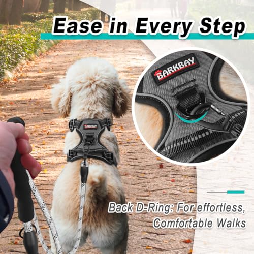Dog Harness for Small Sized Dog No Pull 2 Leash Clips Dog Vest (X-Small / Dark Grey)
