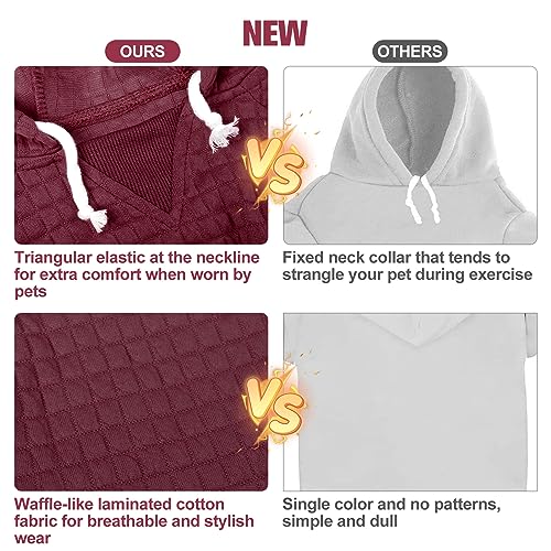 Dog Hoodies Sweater for Large Dogs (Wine Red / L (Back: 20",Chest: 28", Neck: 17"))