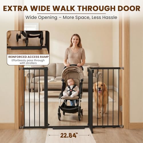 36" Extra Tall Baby Gate for Doorways (Black / 29.7-57"W x 36"H)