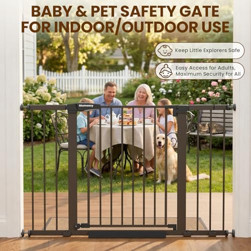 29.7 48" Baby Gate for Stairs (Brown / 29.7-48"W x 30"H)