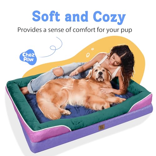 Orthopedic Washable XXL Dog Bed for Extra Large Dogs (Green / 45"L x 35"W x 7.5"Th)