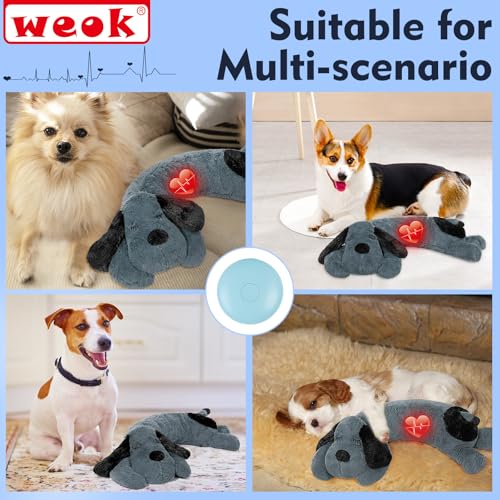 Puppy Heartbeat Toy for Separation Anxiety Relief (big grey dog)