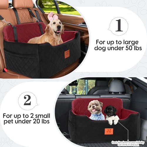 Large Dog Car Seat (Black/Red)