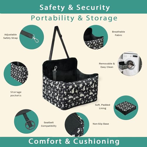 Dog Car Seat for Medium Dogs Up to 25 lbs (black 2)