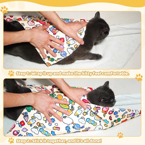 Cat Grooming Wrap & Dog Restraint Bag with Pet Nail Clippers Kit