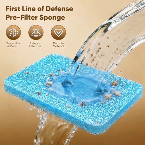 4 Pack Dog Water Fountain Filter Replacement Fit for Sharlovy W10 Pro (White)
