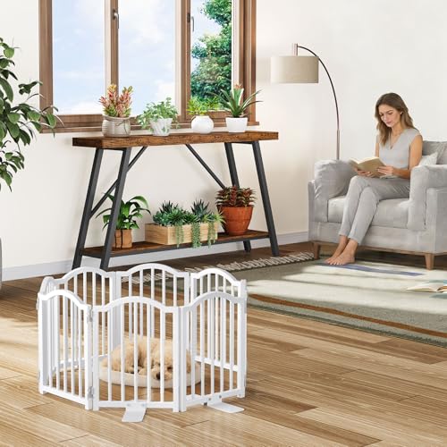 2 Pack Short Dog Gate Indoor (White / 4 Panel-16''H, Up to 48''W (2Pack))