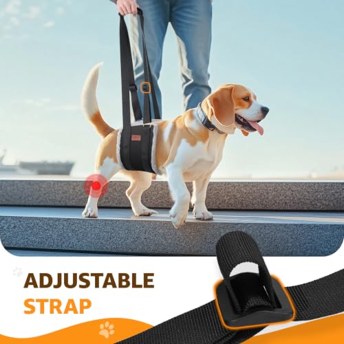 Adjustable Dog Sling for Medium Dogs Soft Post (Grey & Black / Medium)
