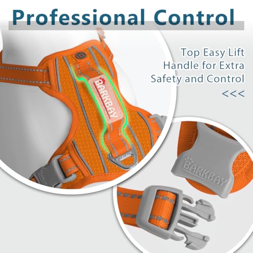 Dog Harness No Pull with ID Tag Pocket (X-Large(Chest:30-38”) / Orange)