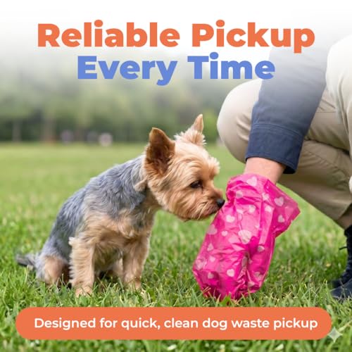 Poop Bags for Dogs (Pink Heart / 150 Bags)