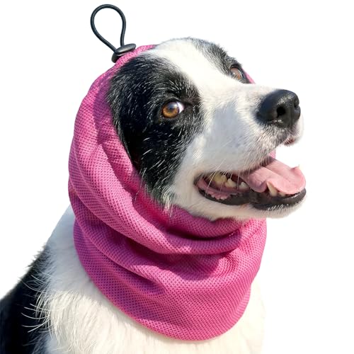 Breathable Dog Cooling Head & Neck Wrap (Rose Red / Large)