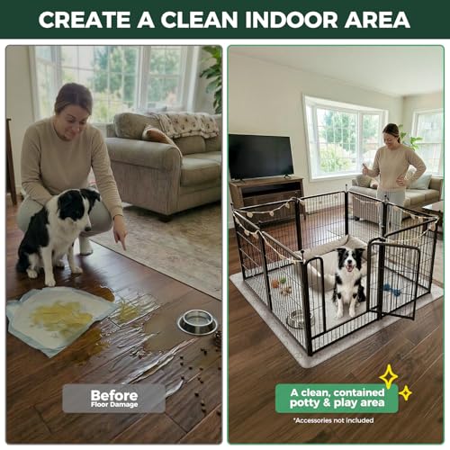 Rollick Dog Playpen with Washable Pee Pad (Black / 32"H)