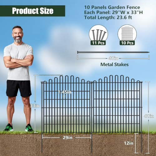 No Dig Garden Fence Panels (33 in(H) X 29 in(L))