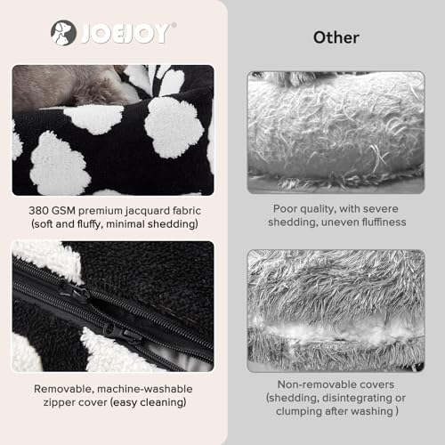 Medium Dog Bed Medium Size Dog (Cozy Clouds Black / M (30"x24"x8"))