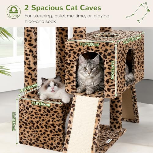 Z78 Heavy Duty Cat Tree for 20lbs Large Adult Cats (Leopard Print / 78 inch)