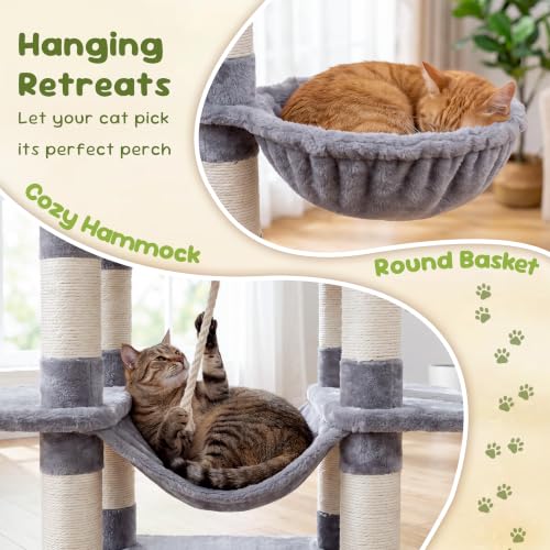 Cat Tree 68 inch Multi (Light Gray / 68 inch)