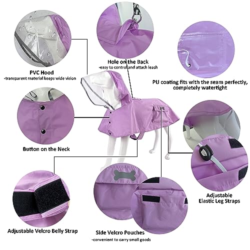 Waterproof Dog Raincoat (Light Purple / Large)