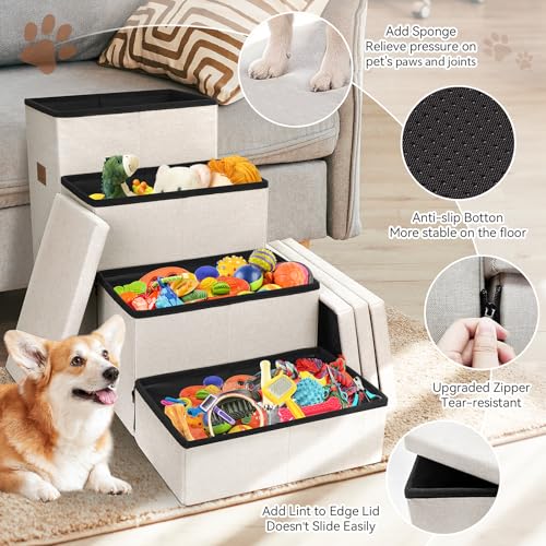 Dog Stairs with Storage (Beige With Condo / 4)