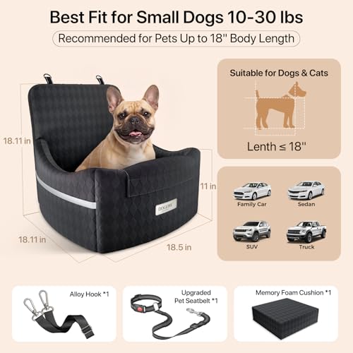 Elevated Dog Car Seat Booster for Small (Black)