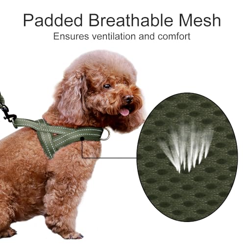 No Pull Dog Harness for Small Dogs (S: chest 17"-19.7" / Ranger Green)