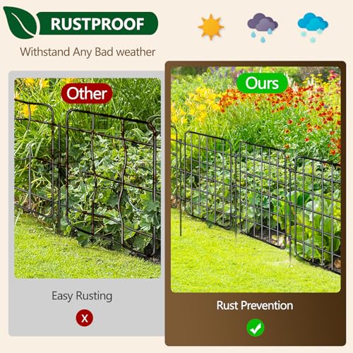 30ft x 17in Garden Fence Animal Barrier (Black / 28 Panels, 30ft x 17in)