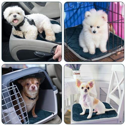 4 Pack Self Heating Cat Pad Self Warming Dog Mat Reflects Body Heat Extra Warm Thermal Pet Pad Washable Dog Cat Bed Crate Bed Mat Blanket (16 x 16 Inch / Blue)