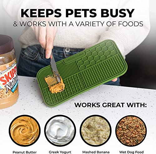Dog Lick Mat for Dogs (2 Pack / Green/Orange)