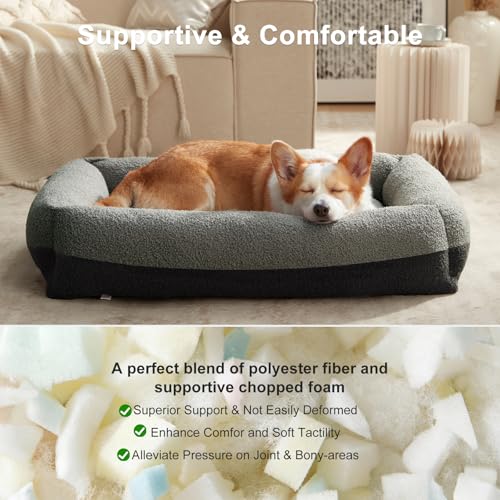 Washable Small Dog Bed (Dark Grey / S(20"x19"x6”))