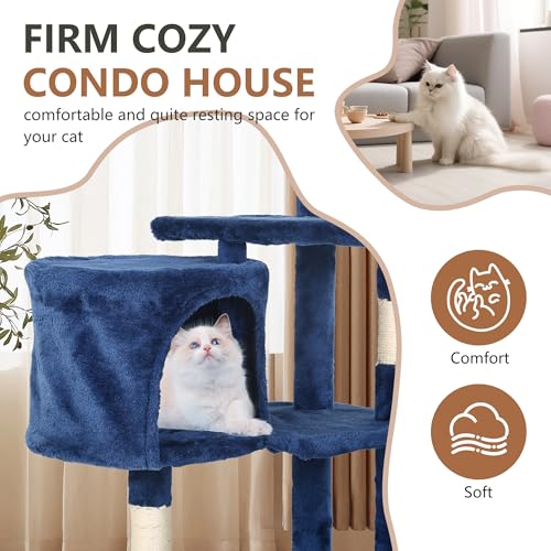 36" Cat Tree Tower (Navy Blue)
