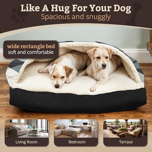 Rectangle Cozy Cave Dog Bed (Barkley Black Diamond / Extra Large)